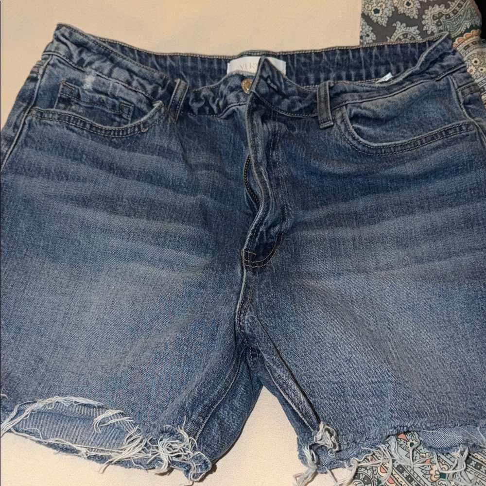 Vervet Distressed Dark Wash Denim Cutoff Shorts